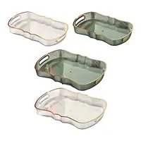 Acrylic Serving Tray with Handle Decorative Tray Jewelry Perfume Cosmetics Holder for Home Kitchen Bread Living Room Office 1