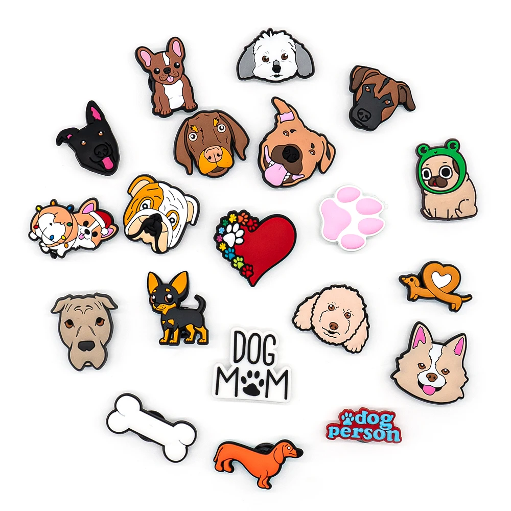 Shoe Charms 1pcs PVC Dog Dachshund Corgi Paw Decorations Accessories Pins for Women Men Kids Gift Bulldog Clog Buckles