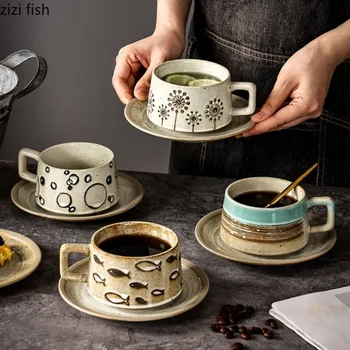 Coffee Cup & Saucer Set – Stoneware Breakfast Mug 1
