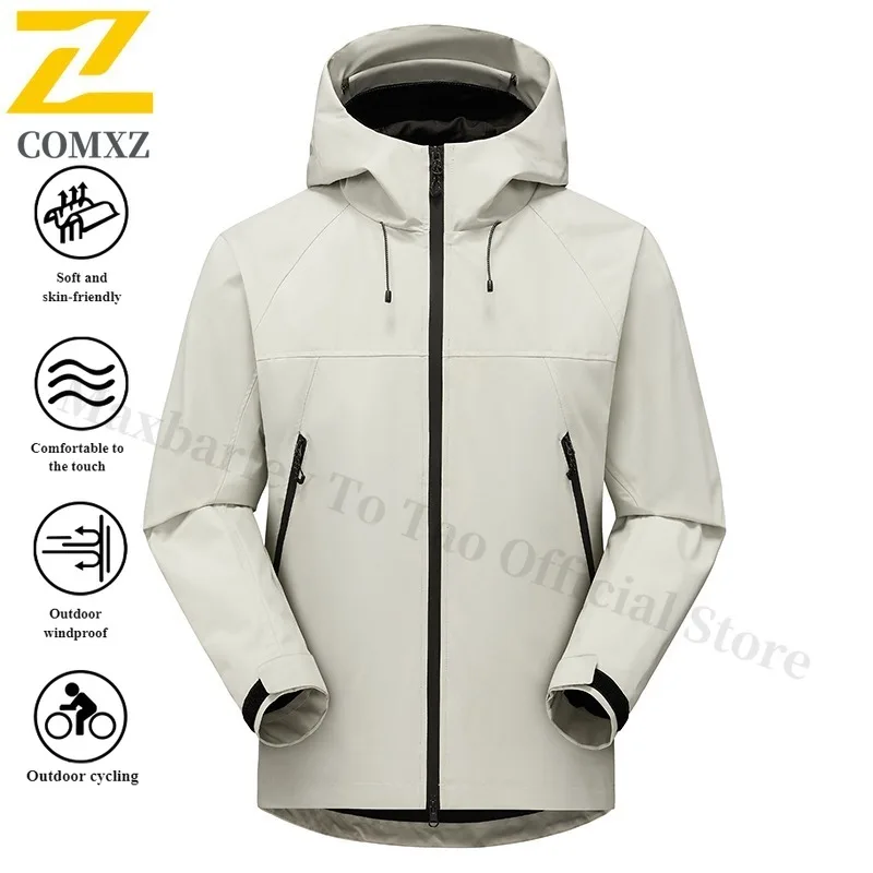 EiAO Windbreaker  Hooded Jacket Waterproof Windproof Teen Outdoor Coat for Hiking Camping Fishing Summer Lightweight Trekking