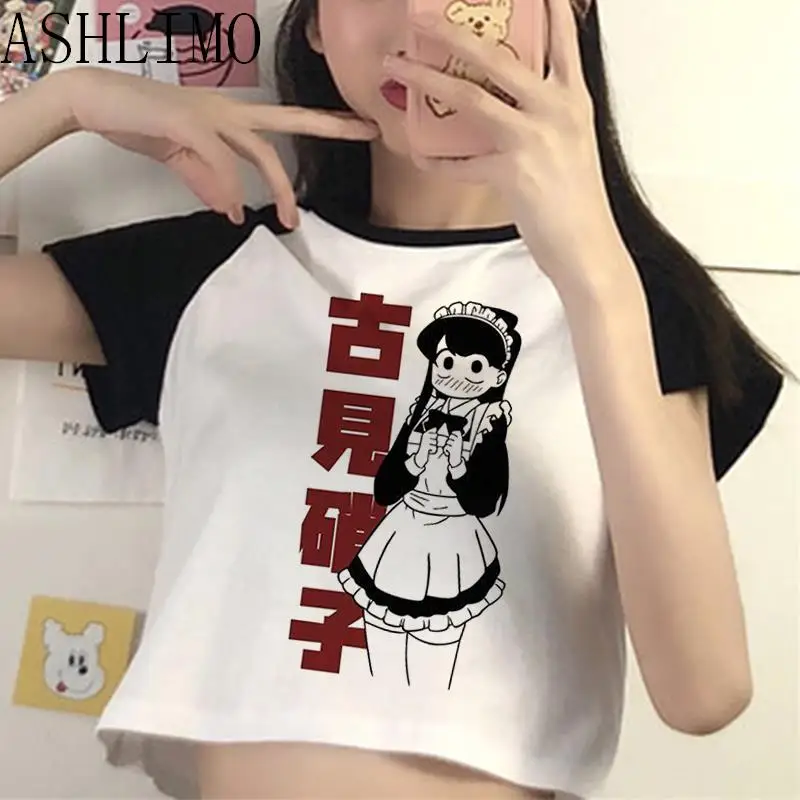 

Harajuku Tshirt Anime Komi San Crop T Shirt Women Anime Komisan Komi San Miss Komi Komi Manga Communication Patchwork Tees Japan