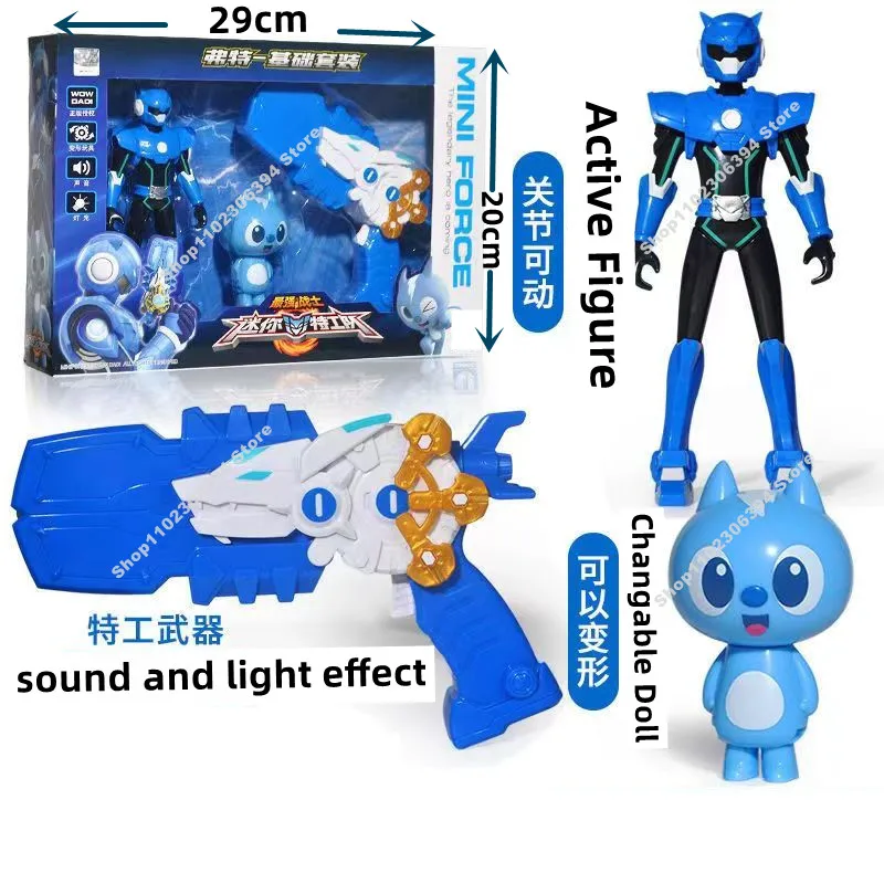 

Mini Force Agent Transformation Toys Action Figures Weapon With Sound and Light MiniForce X Watch Deformation Robots Kids Gifts