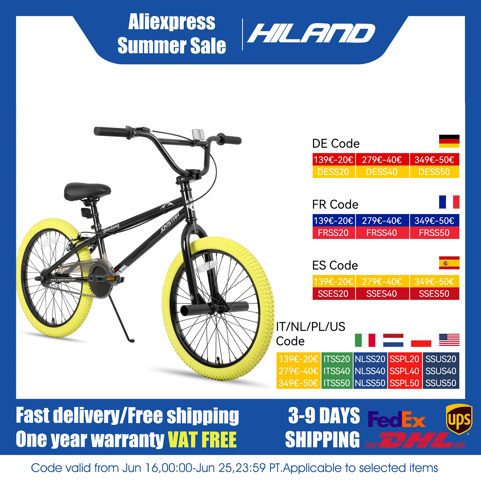 JOYSTAR Brockway Freestyle Kids BMX Bikes Kids Bicycles for 6-14 Years Old Boys Girls and Beginner-Level Riders 2 Pegs
