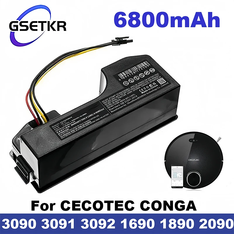 

Новинка 14,4 В 6800 мАч батарея Conga 3090 для пылесоса Cecotec Conga 3090 3091 запасные аксессуары для пылесоса
