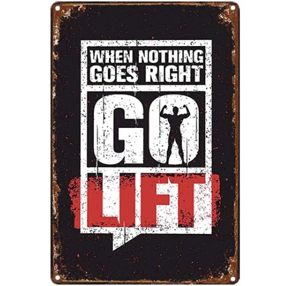 

Жестяные металлические знаки в стиле ретро Go Life, настенное искусство | Толстая жестяная плита, печатный плакат, настенное украшение для тренажерного зала
