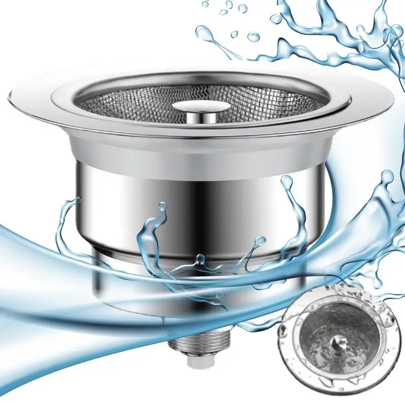 

Kitchen Sink Filter Stainless Steel Sink Filter Drain Strainer Anti-Clogging Garbage Disposal Plug Wash Drain Filter For Kitchen