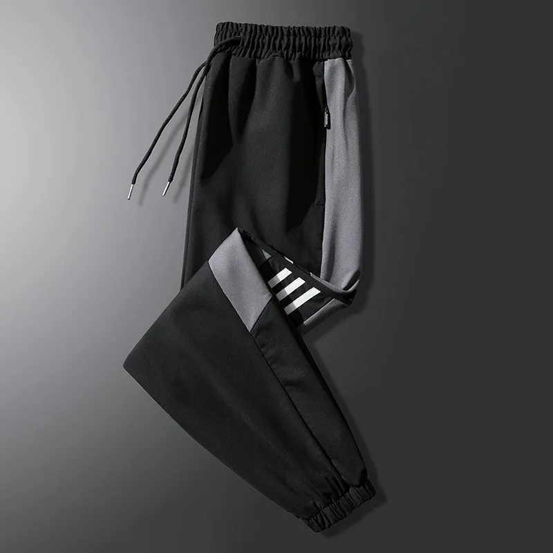 (M-8XL)Summer Bullet Large Size Black Trousers High Waist Solid Color Youth Ordinary Cotton Casual Pants