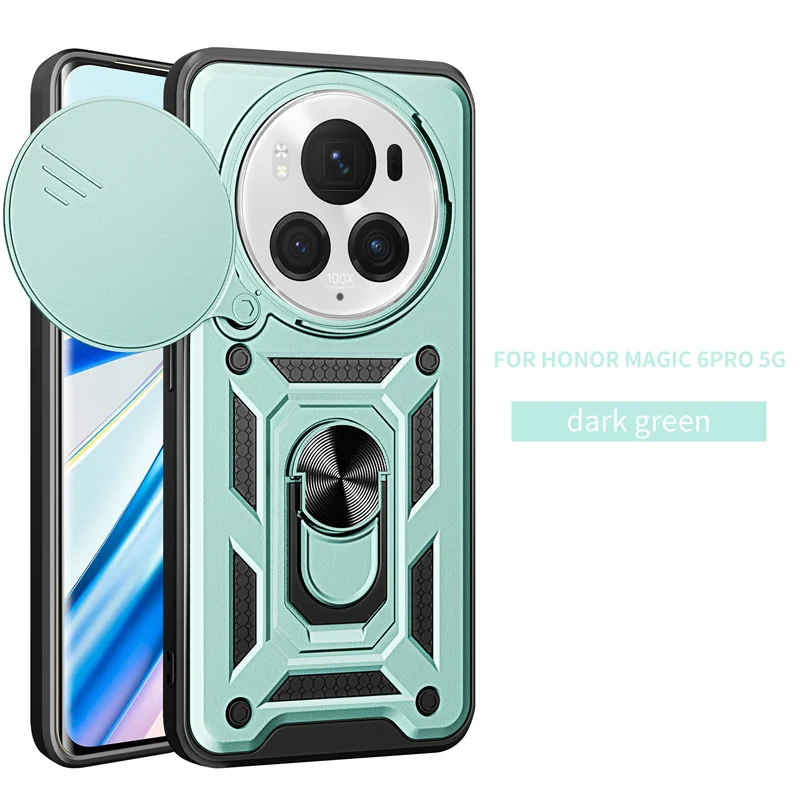 Premium Armor Case with Slide Camera Protector and Magnetic Ring Holder
