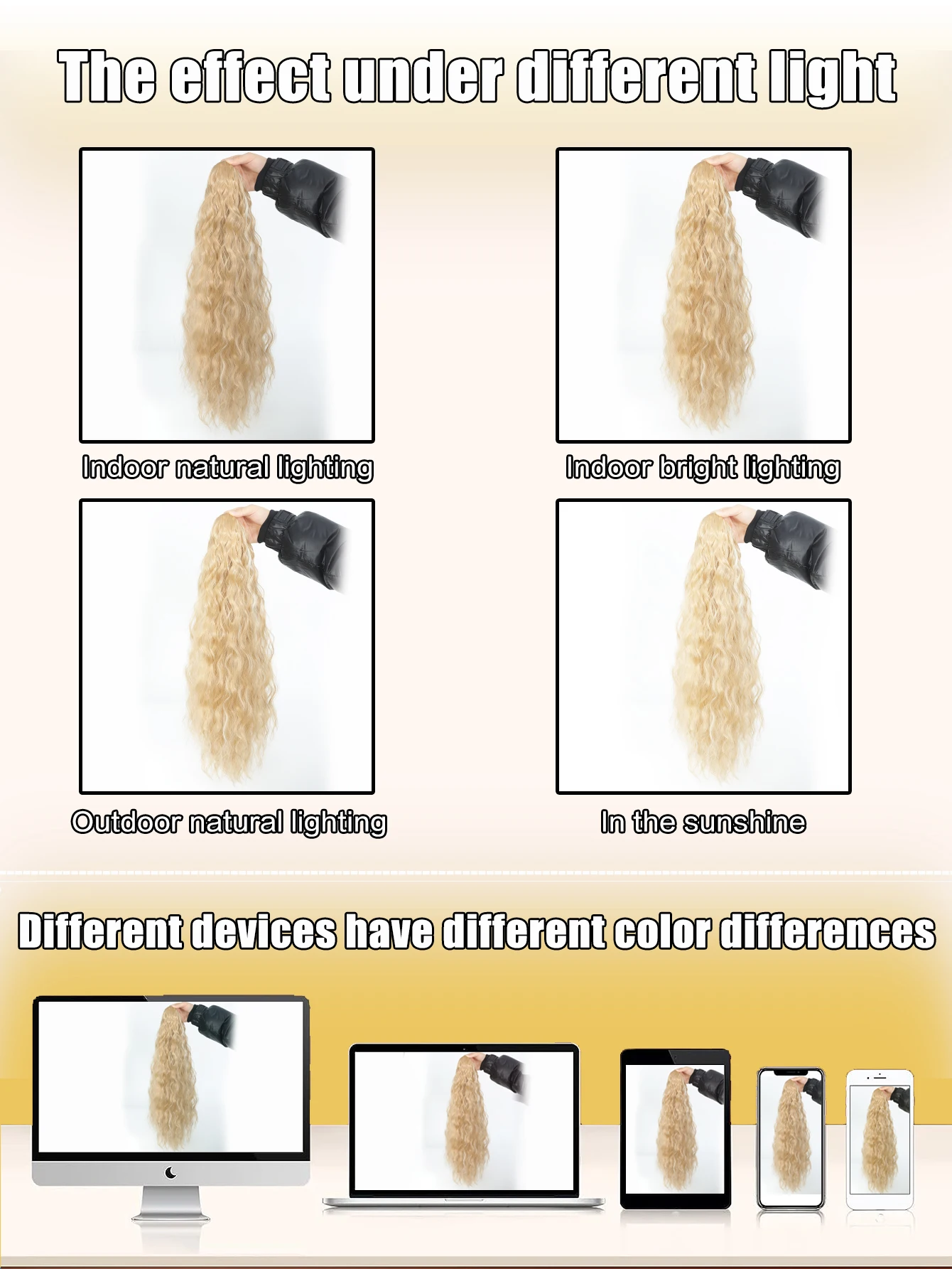 Long Curly Drawstring Ponytail Synthetic For Women Ponytail Clip in Hair Extensions For Daily Cosplay