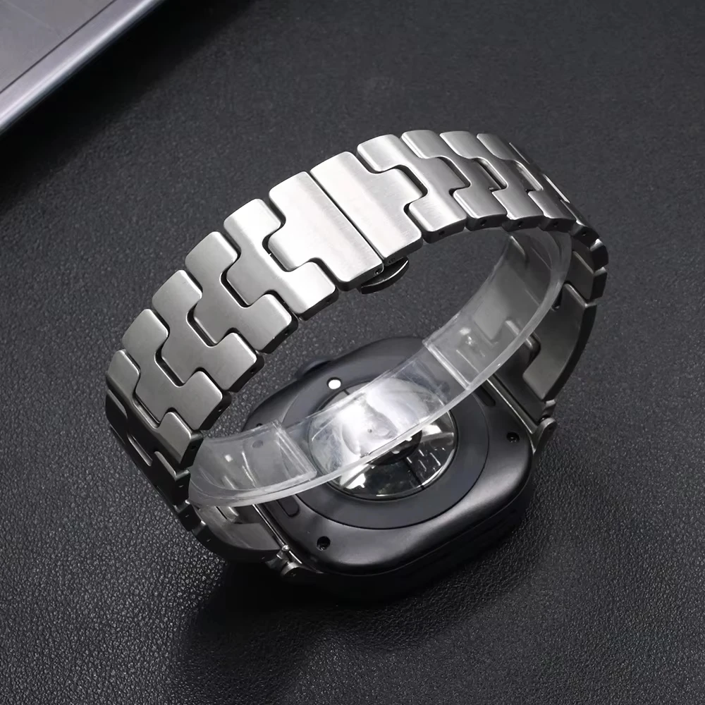 Premium H-Shaped Stainless Steel Quick Fit Metal Strap - Luxury No-Gap Design Bracelet
