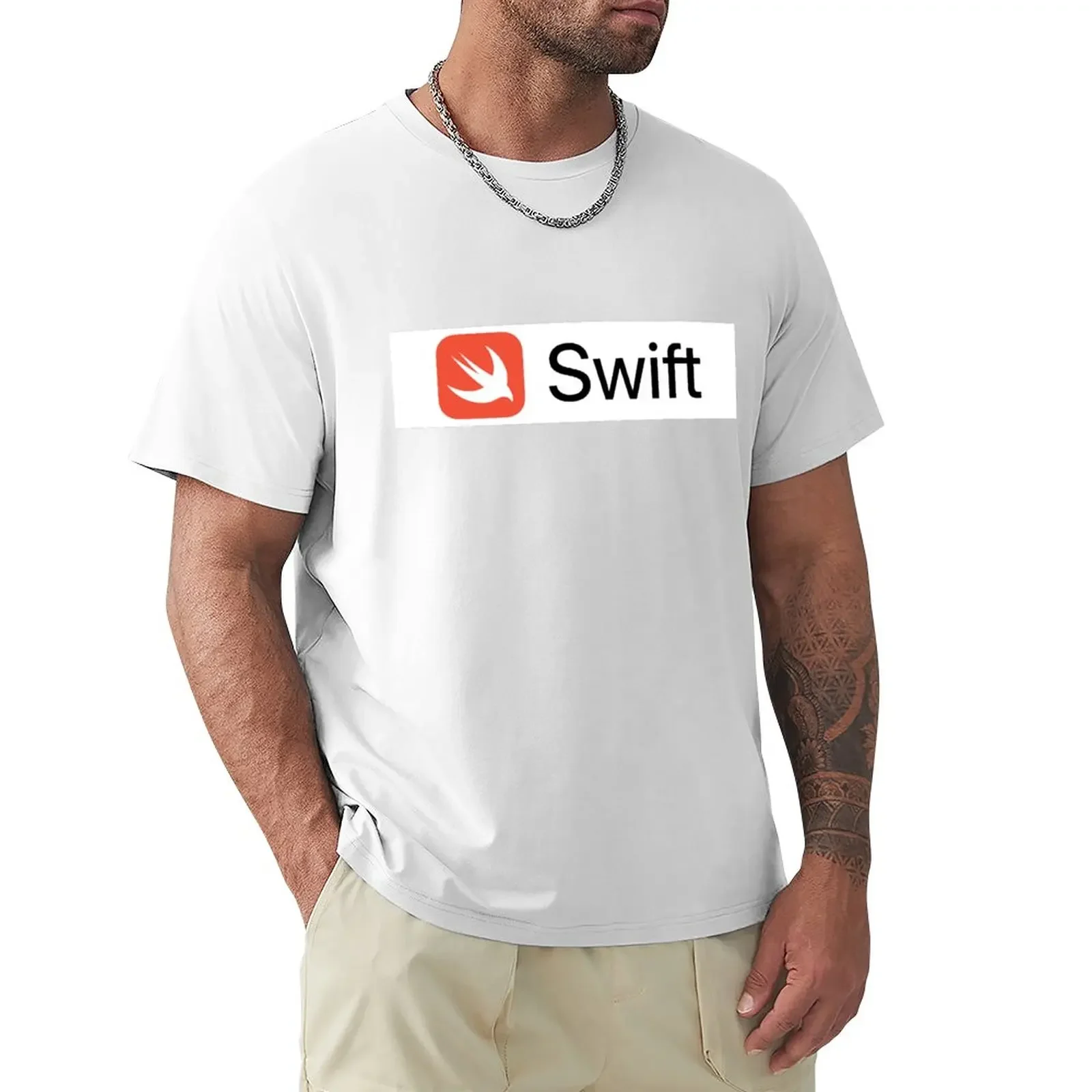 

Футболка с языком программирования Swift, графическая Новинка, винтажное аниме, черная, новая стандартная Мужская футболка