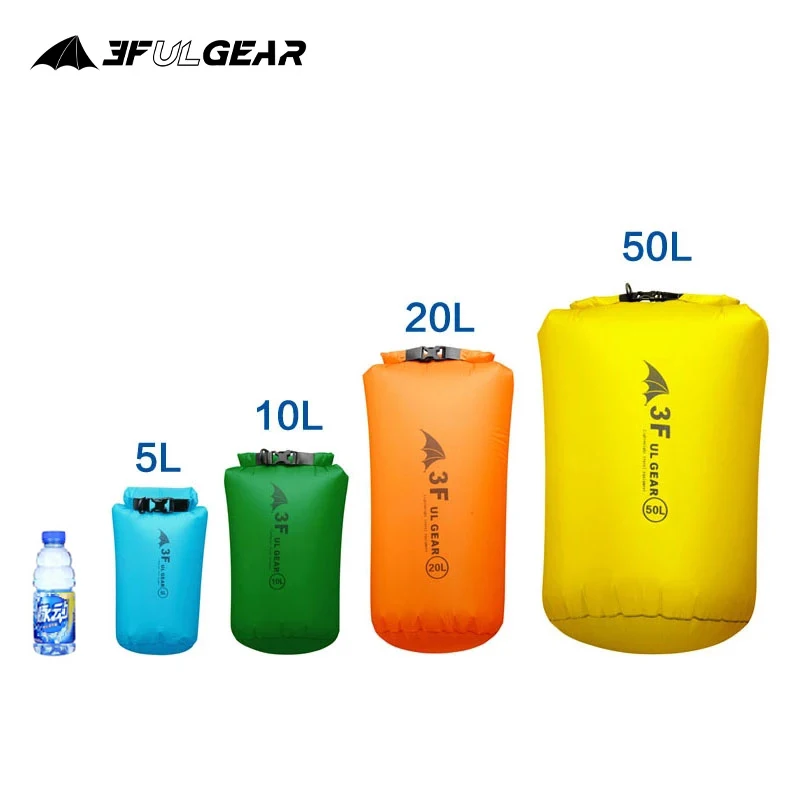 3F UL GEAR 5L-50L Waterproof Bag Seaside Beach Drifting Dry Bag Wading Bathroom Air Pocket Outdoor Assorted Luggages Storage Bag outdoor supplies waterproof bucket bag seaside swimming bag single shoulder drifting pvc bag