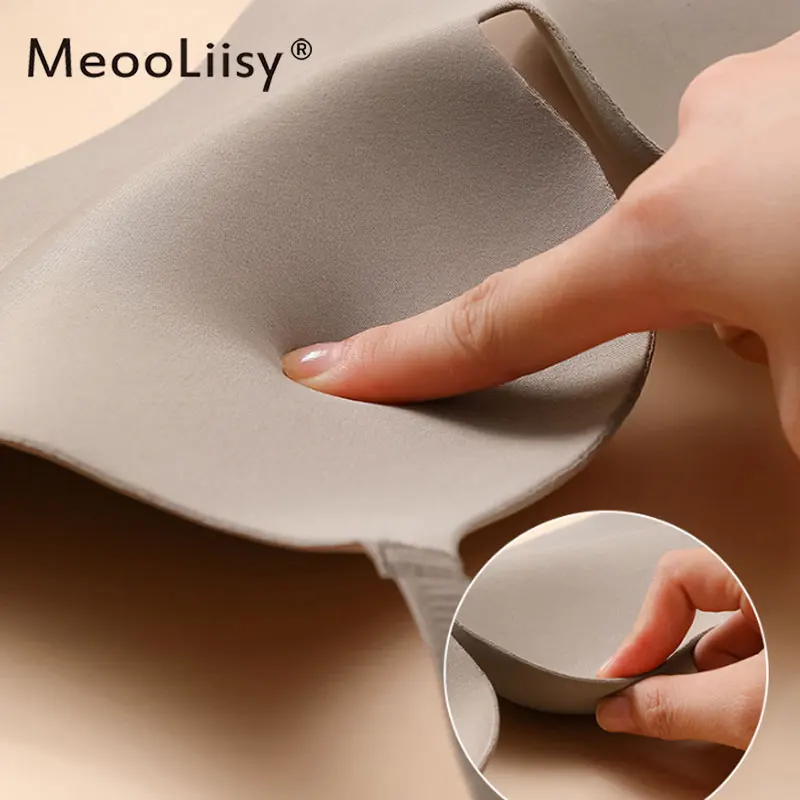 MeooLiisy New Style One-piece Seamless Bras for Women Sexy Push Up Deep V  Wire Free Underwear Solid Color Female Lingerie