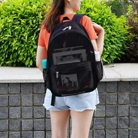 Women's Mesh Breathable Backpack Portable Hollow Casual Outdoor Travel Storage Bag - Image 5