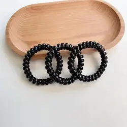 Elastic Spiral Hair Ties Set - Stylish and Versatile Hair Accessories (5 - Pack) (Black - 5pcs)