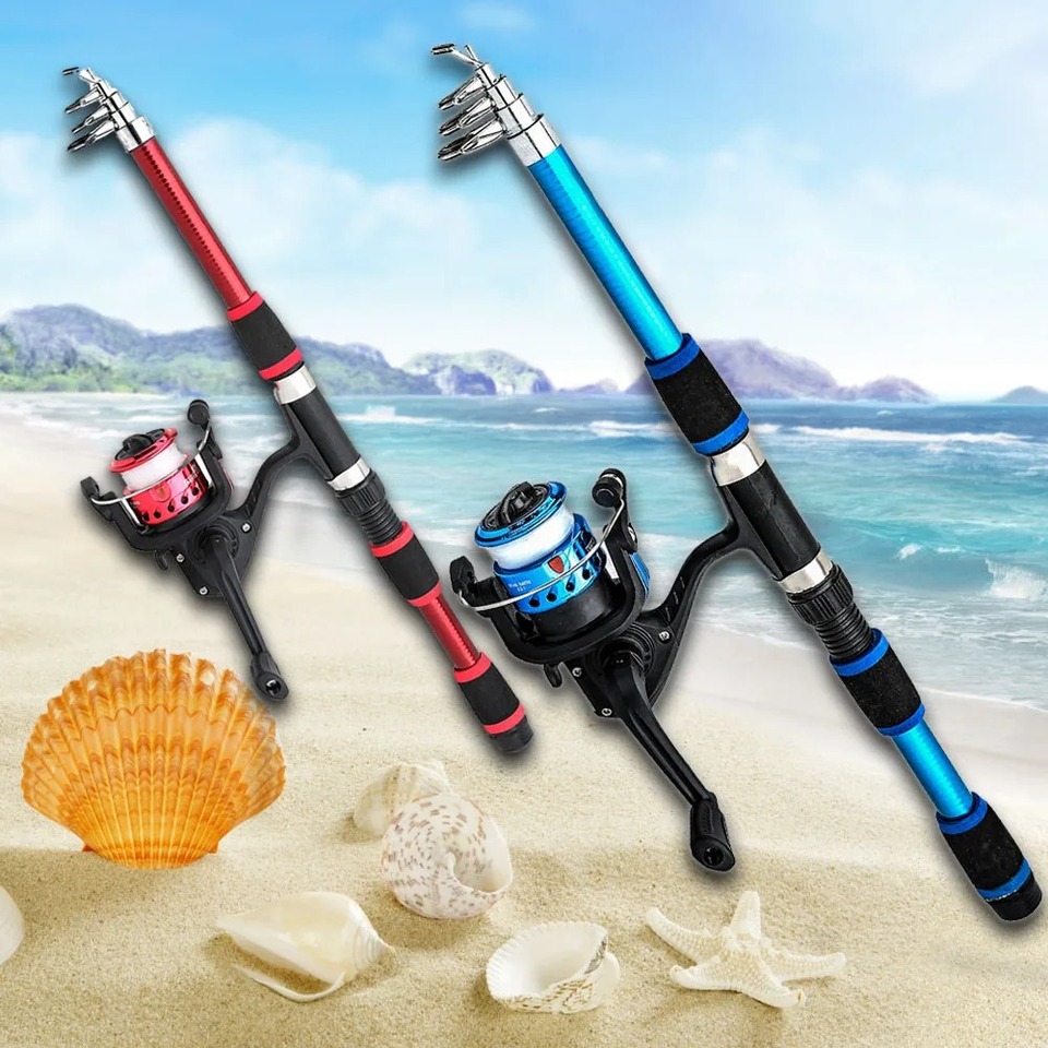 Spinning Fishing Rod Telescopic Fishing Rods Complete Set Reel Carpfishing Accessories Lure Carbon Fiber Carp Professional