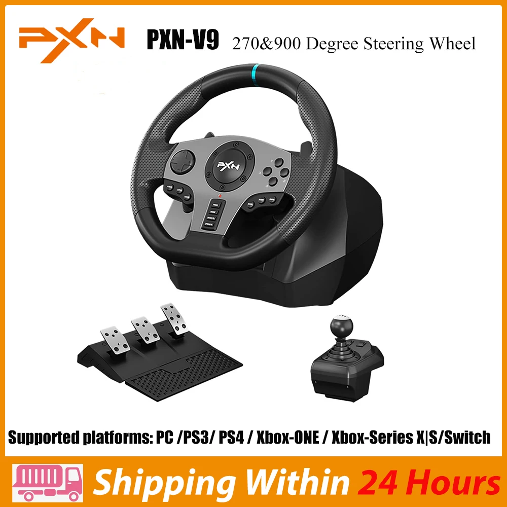 PXN-V10 Jogo Volante, Simulador de Corrida, 270 900 Rotação, Compatível com  PC, janelas 7, 8, 10, 11, PS4, Xbox One, Xbox Series