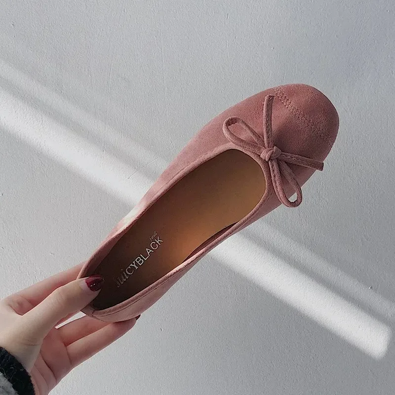 Women Loafers Round Toe Casual Sneakers Moccasins Summer Candy Color Espadrille Flat Bow Tie Ballet Flats