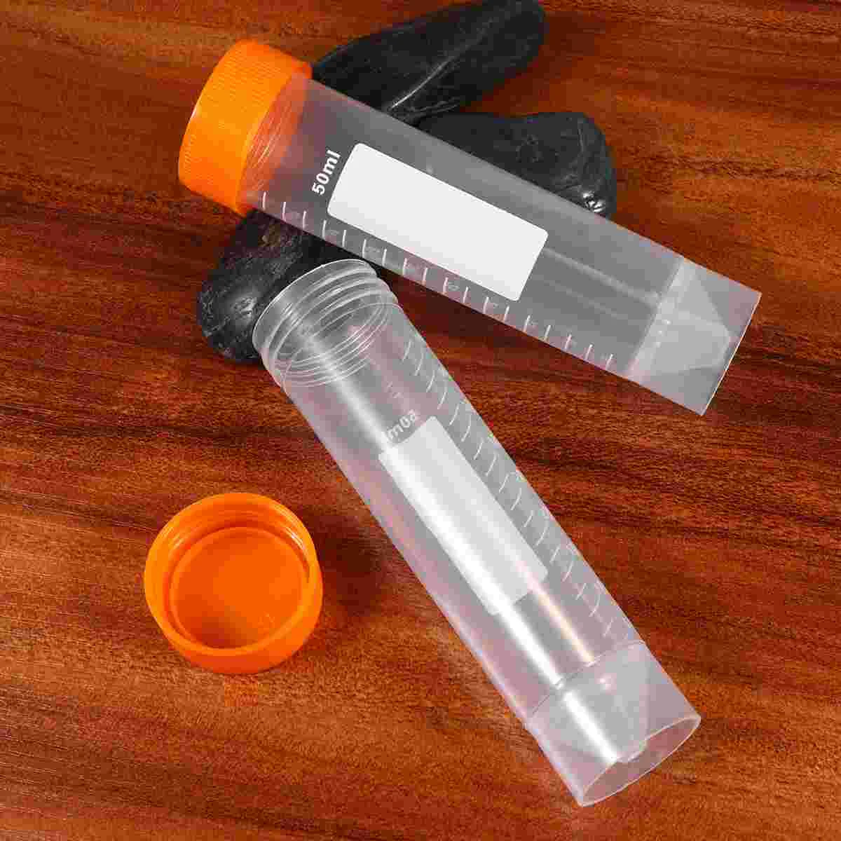50Pcs/bag 50ml Free-standing Centrifuge Test Tube Plastic Screw Cap Flat Bottom Centrifuge Tube Scale Laboratory Supplies plastic test tubes,centrifuge tube