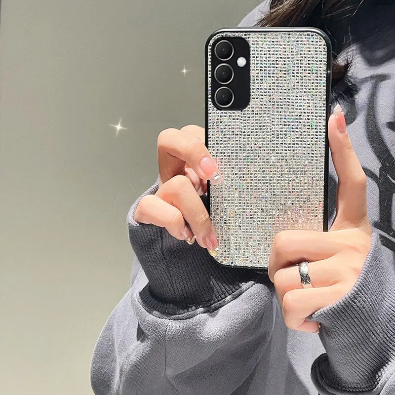 Luxury Shiny Grid Pattern Fashion TPU Phone Case