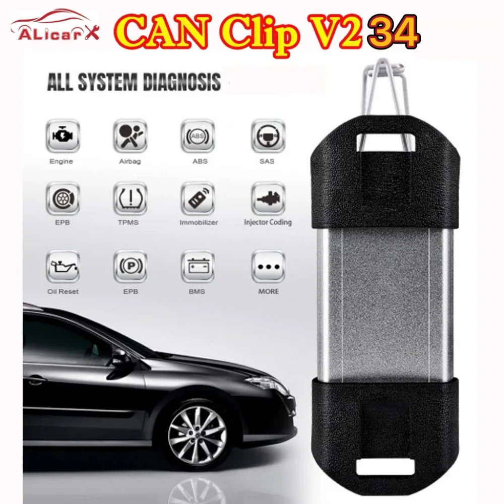 V234 For Renault Can Clip Suppport CAN-M Full system Auto Car Scanner update reprog Can Clip car scanner