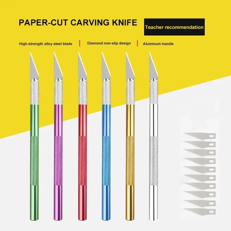 

Craft Carving Knife, Double-Edged Handle High Precision Woodcarving Cutter, Multifunction Engraving Non-Slip Art Sculpting Tool