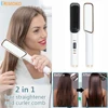 Curler hot comb 3 in 1 Hair Straightener Brush Heating Comb Straightener Electric Hair Straightening and Curly Iron Brush Comb 1
