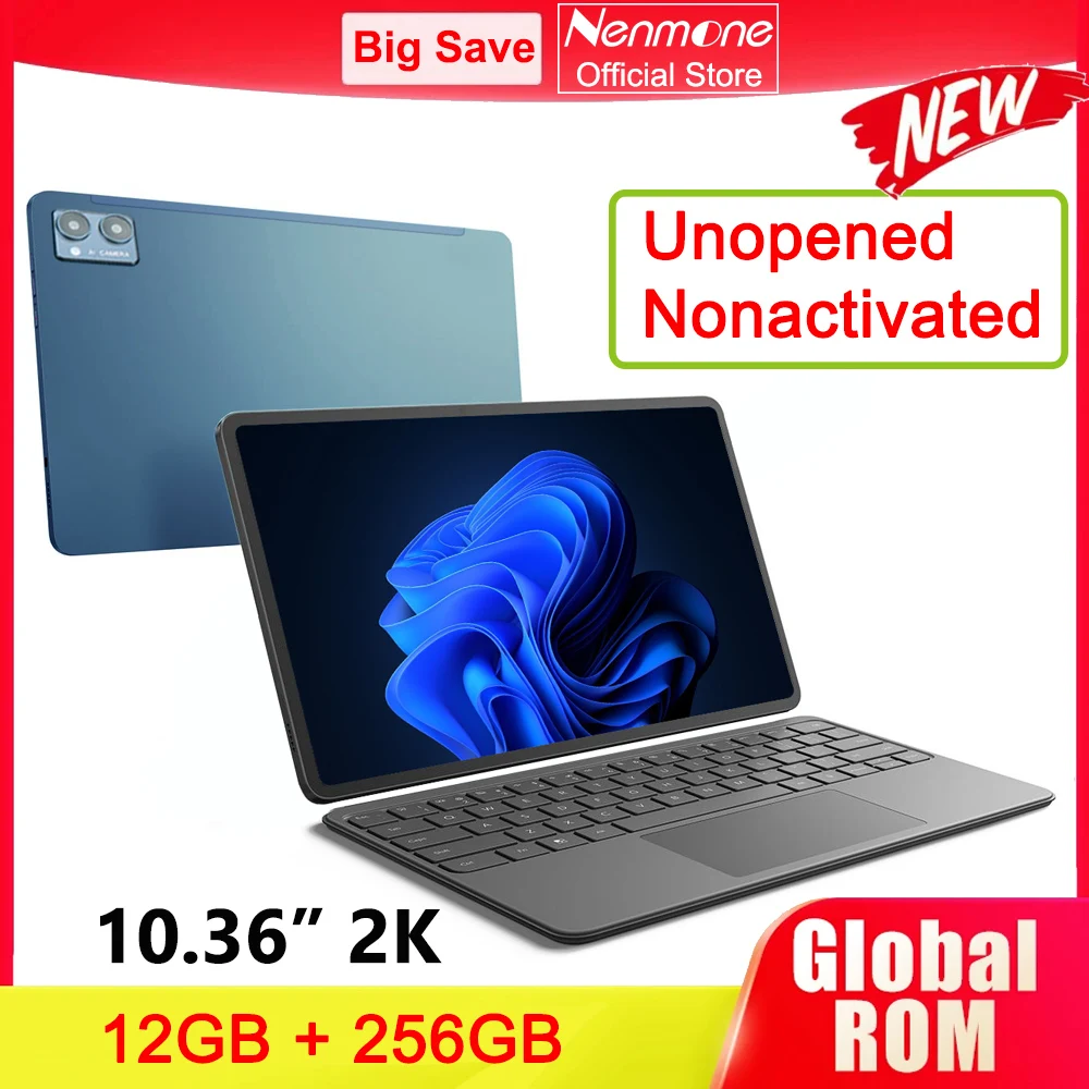 2024 Nenmone Tab16 10.36 인치 저렴한 태블릿, Unisoc T616 듀얼 4G SIM 카드, C타입 인터페이스, 안드로이드 13, 8000mAh, 12GB, 256GB