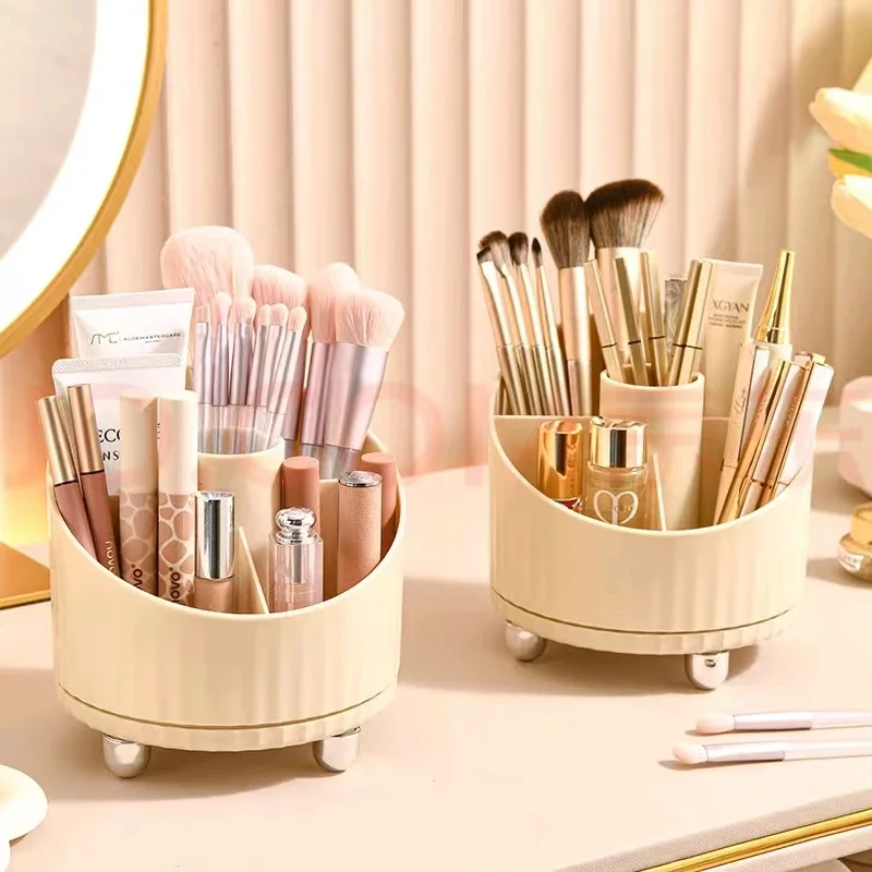 New 360° Rotating Makeup Brush Holder Cosmet Storag Box Luxury Makeup Organiser Lipsticks Make Up Container Vanity Organizer Bo 6