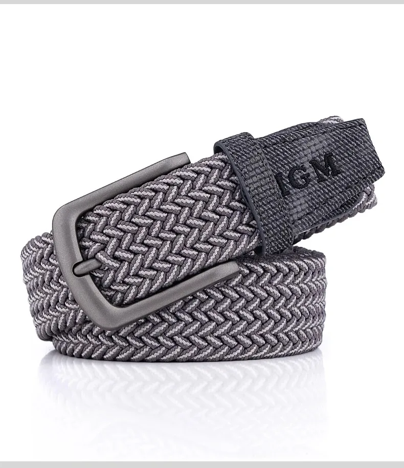 Men Belt Canvas Woven Belt Any-elastic Stretch Belt For Boys Young Versatile Pants Jeans Pin-buttoned Fashion Belt