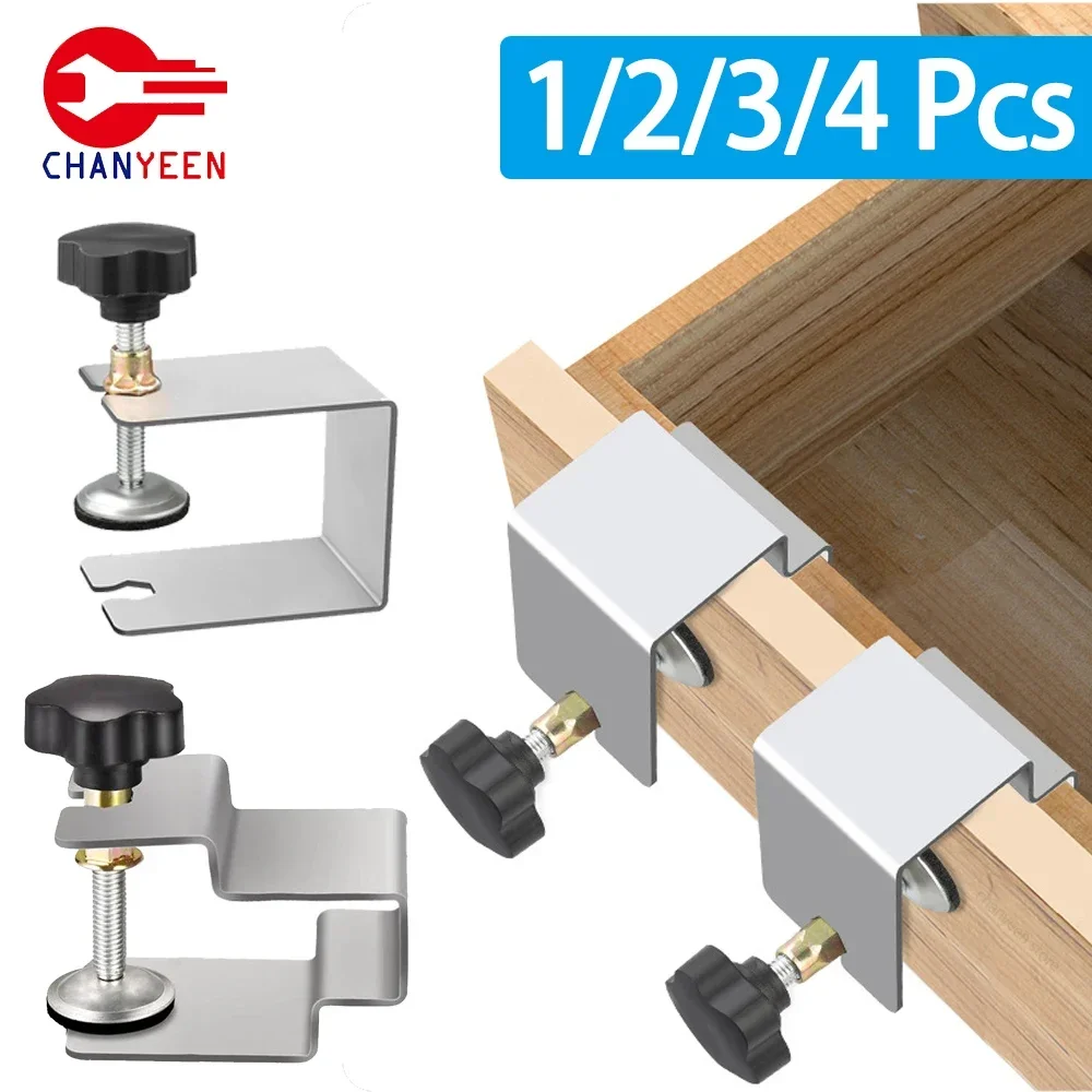 C Clamp Cabinet Hardware Jig Drawer Fixing Clip for Install Door Drawer Front Knobs Pulls Handles Flexible Woodworking Tools