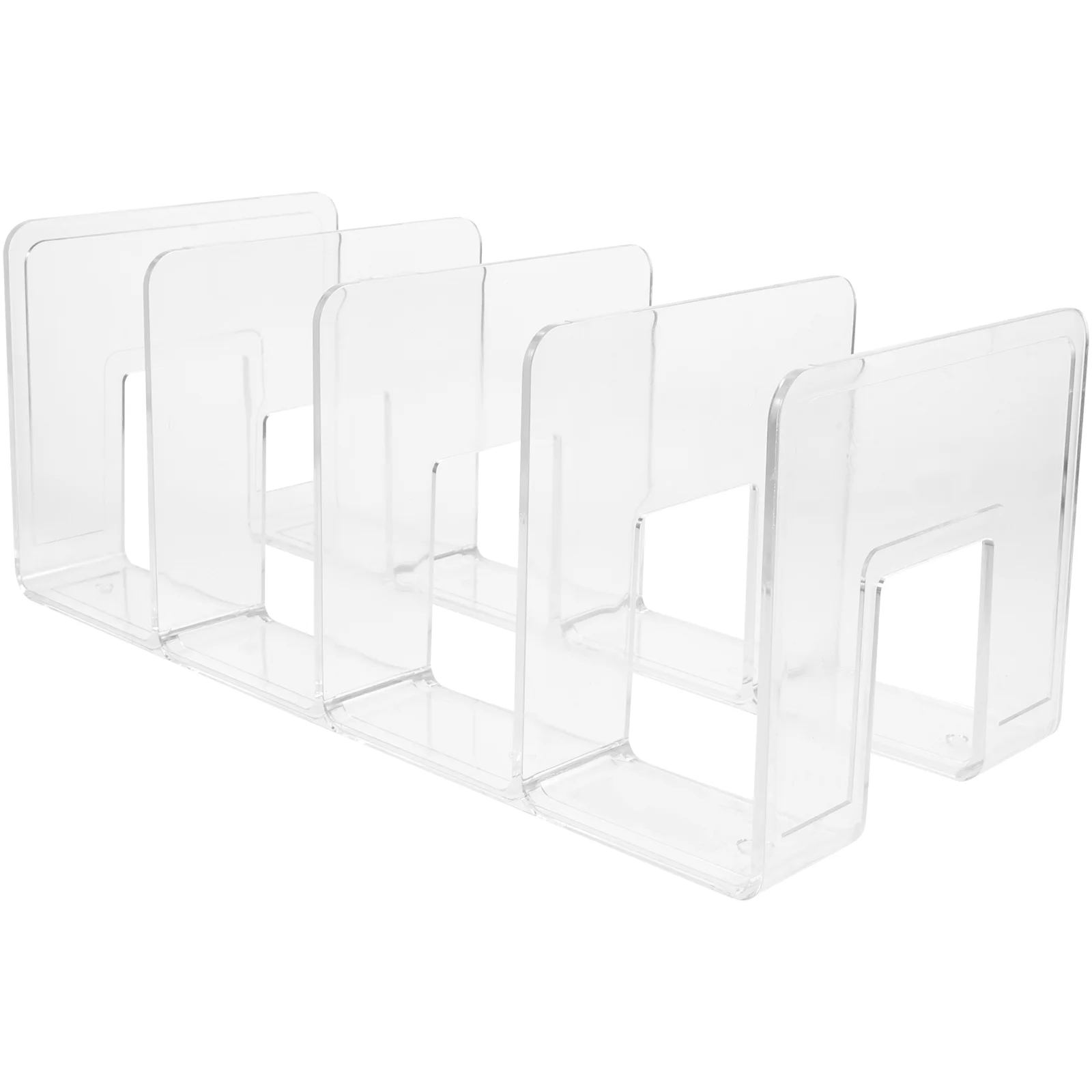 

Acrylic File Holder 4 Section File Organizer Desk File Folder Holder File Sorter Vertical Document File Sorter Rack Stand