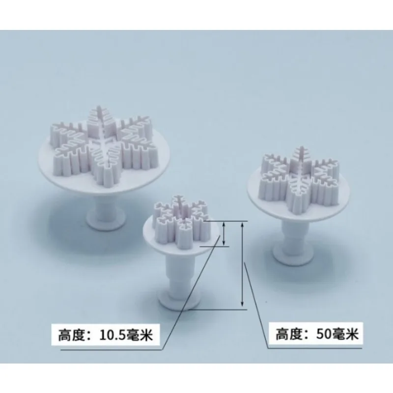 3pcs/set Cake Decorating Tools Cake Mold Fondant Plunger Cutters Tools Cookie Biscuit Snowflake Mold Bakeware Accessories