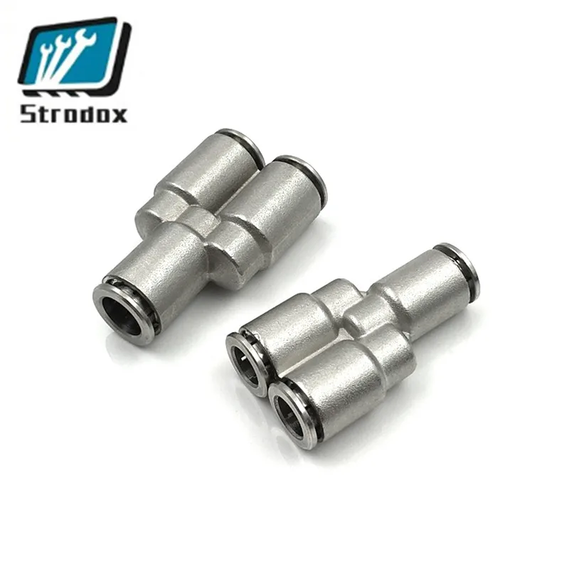 

Precision Machined Pneumatic Y-shape Quick Copper Nickel-plated Reducer PYG6-4/8-6 Sealed For Good Wear Resistance 10 Pieces