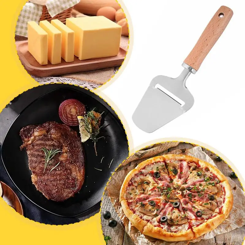 Cheese Slicer Non-Slip Cheese Plane Cutter Portable Stainless Steel Kitchen Cooking Tool Lightweight Silver Handheld Slicer For