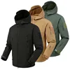 Men's Tactical Jackets Warm Soft Shell Hooded Coat Combat Suits Hiking Camping Climbing Pants Men Hunting Clothes Wear-resisting 1