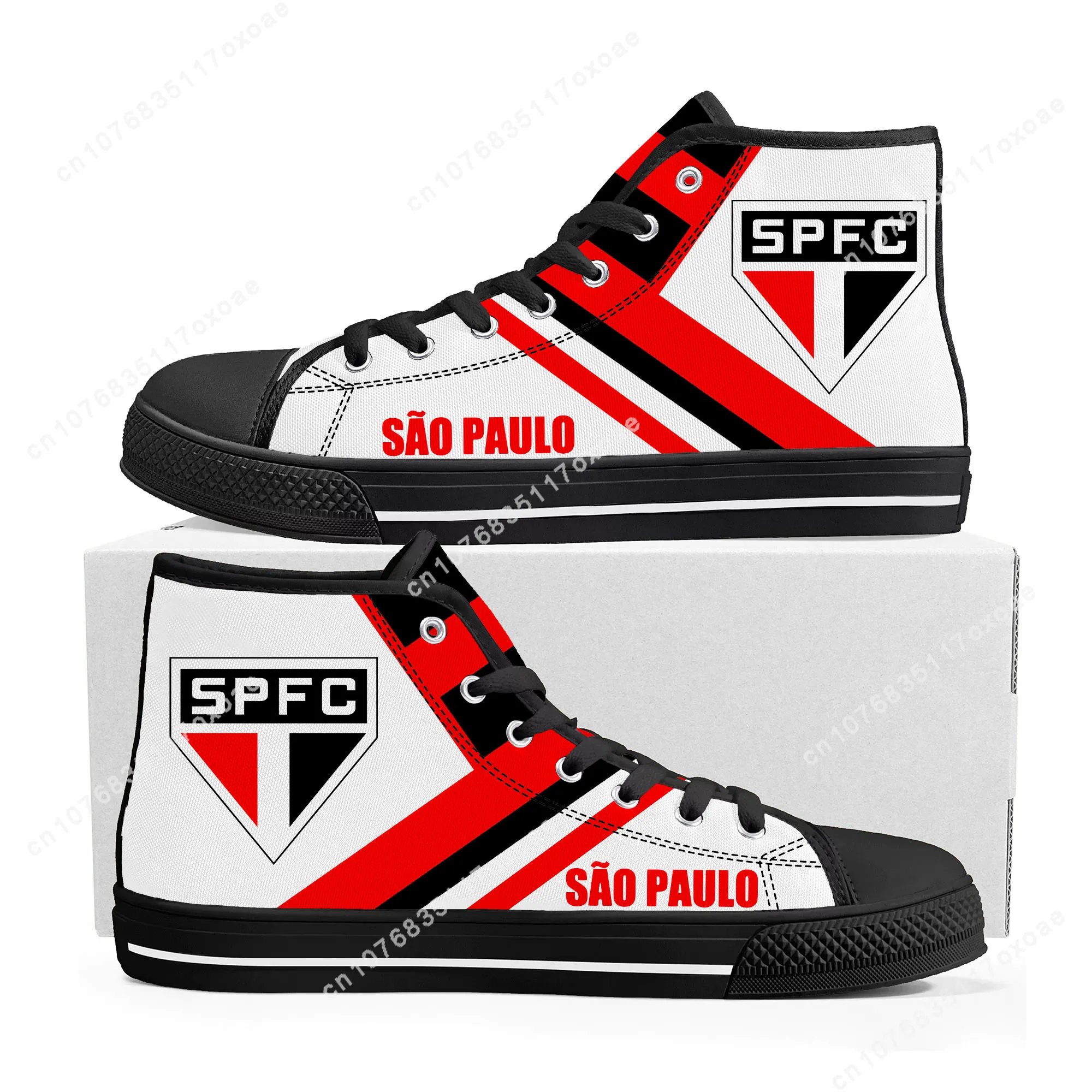 

sao paulo brazil football High Top Sneakers Mens Womens Teenager High Quality Canvas Sneaker couple Casual Shoe Custom Shoes