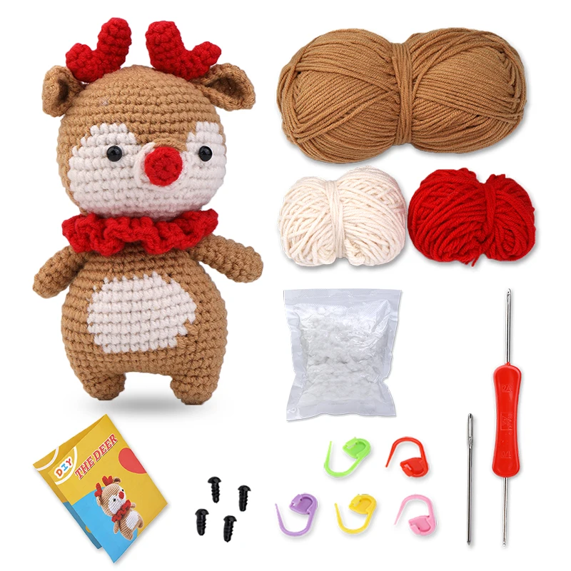 Miusie Crochet Kit With Yarn Knitting Crochet Hook For Beginners With Video  Tutorials Knit Tool Unfinished Material Package - Diy Knitting - AliExpress