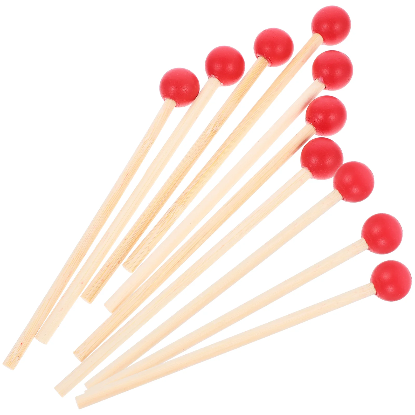 

12 Pcs Red Drumsticks Percussion Accessory with Wood Handle Musical Tools Instrument Supply Kids Eco-friendly Wooden Bamboo