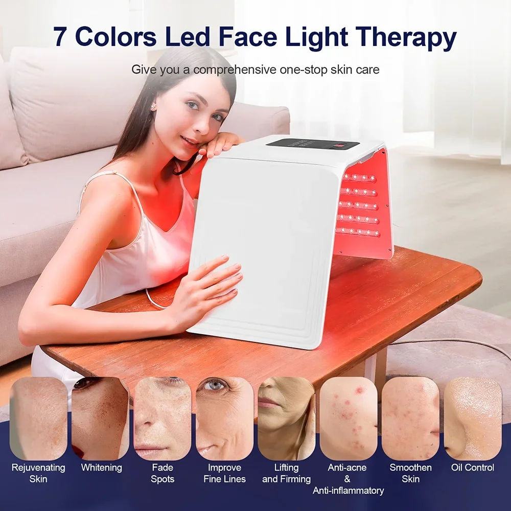 7 Colors LED Face Mask Foldable PDT Equipment SPA Skin Rejuvenation Light Facial Body Beauty Machines For Skin Care Beauty Salon