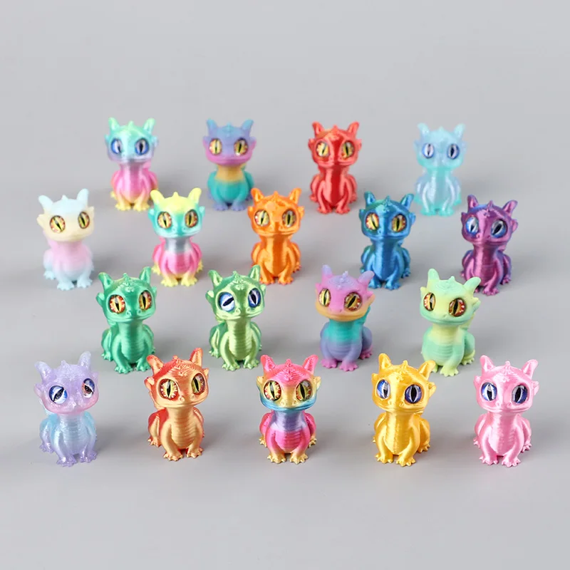 5/10/20Pcs Cute Mini Dragon Ornaments Kids Birthday Party Favors Pinata Filler Gifts 3D Printed Animal for Home Table Decoration