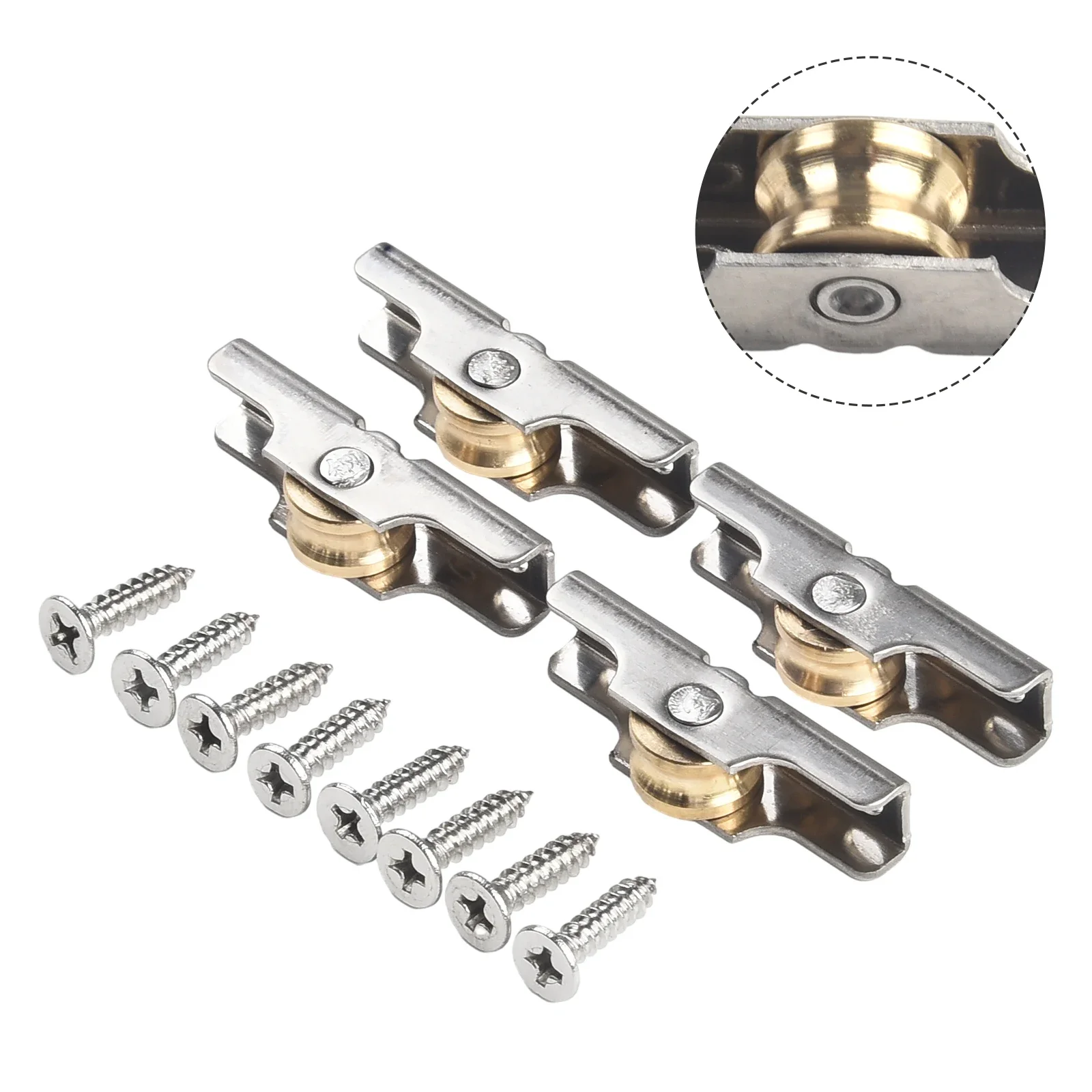 Sliding Door Roller Stainless Steel Window Pulley Glass Upperand Down Pulleys Wheel Sliding Door Roller Runner Mute Wheel Track Pulley Furniture