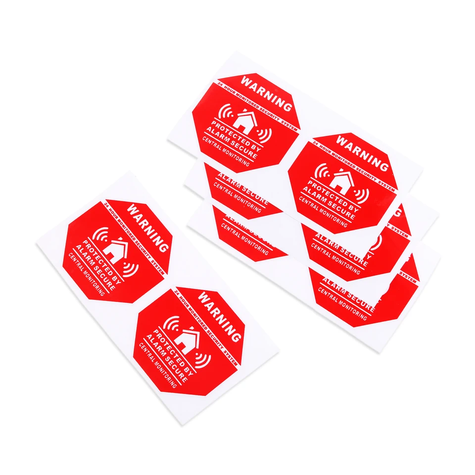 Alarm Stickers 8 X Intruder Alarm Warning Security Stickers Signs For ...