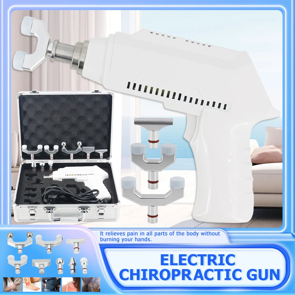 

1500N Electric Chiropractic Adjusting Tool Correct Gun 8 Heads Adjustable Intensity Effective Therapy Spinal Portable Massager