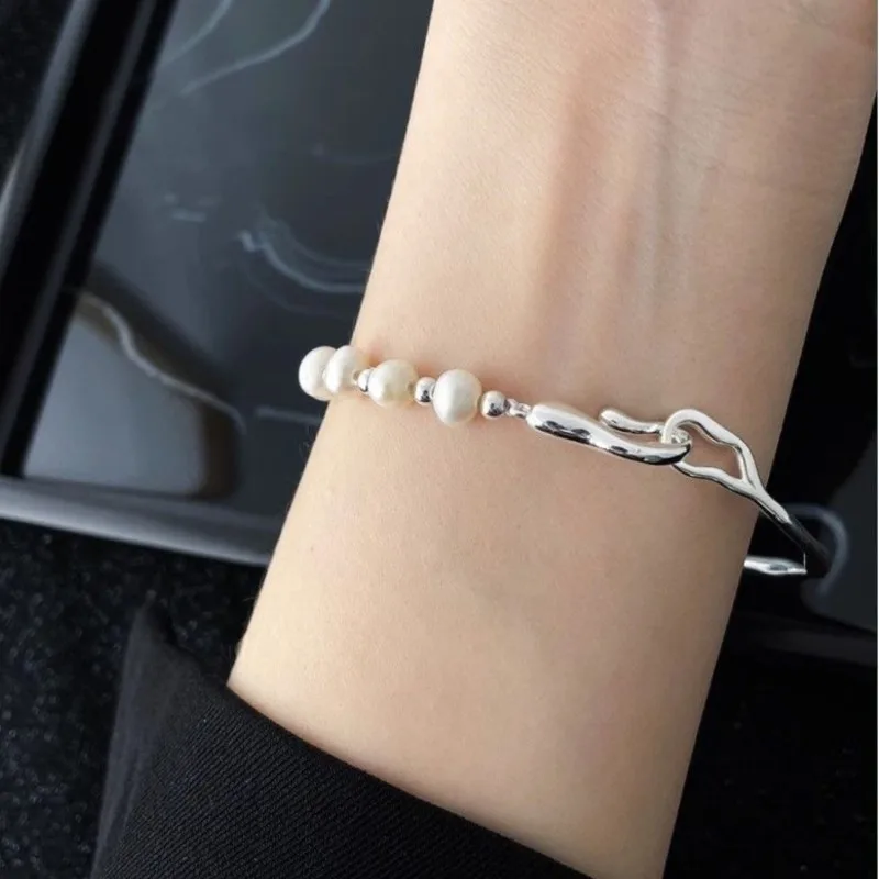 Elegant Baroque Pearls Bracelet for Women Ladies Splicing Simulated-pearl Creative Handmade Chain Jewelry Gifts