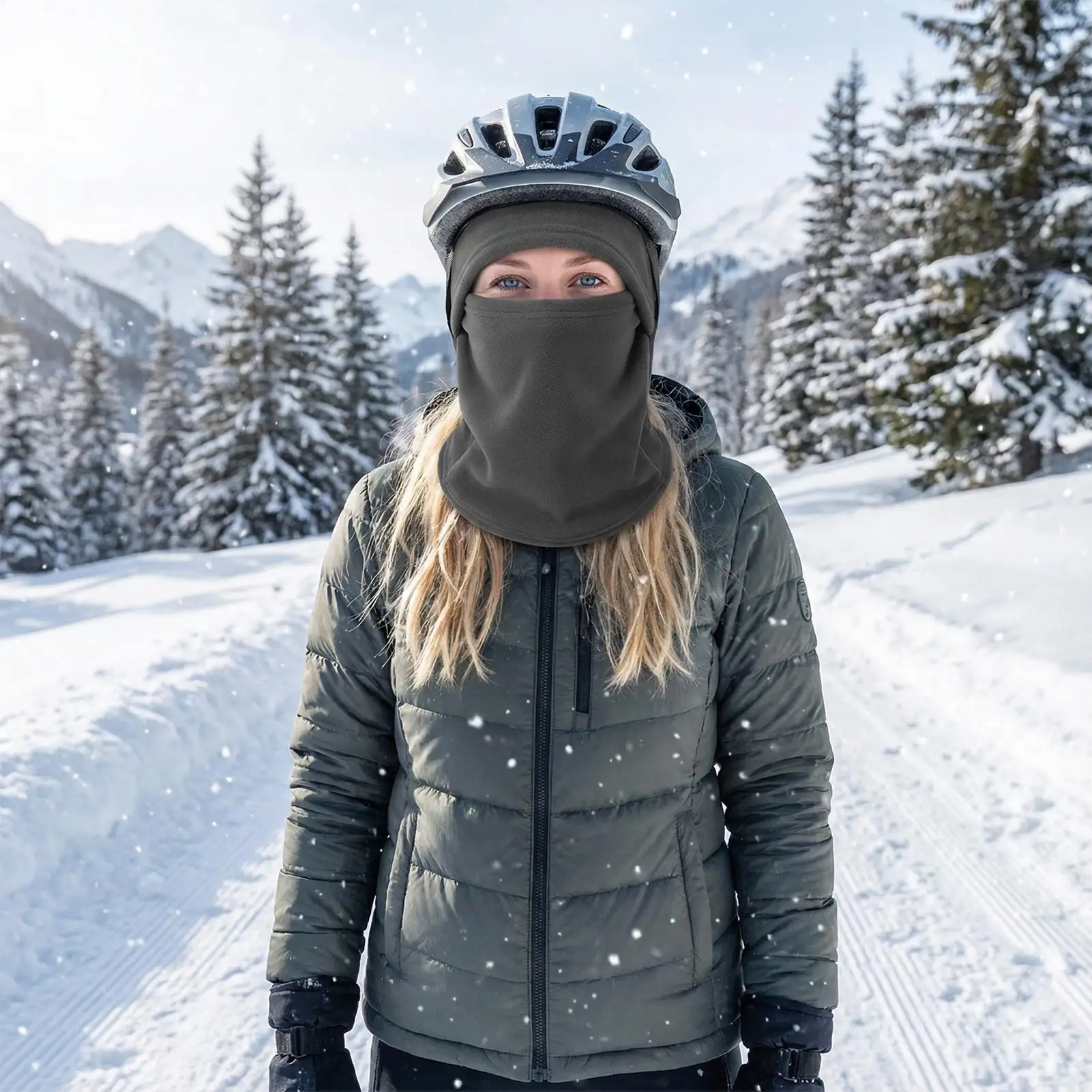 헬멧이 달린 겨울 사이클링 페이스 커버 추운 날씨 스키 보호 후드 야외 여행을..