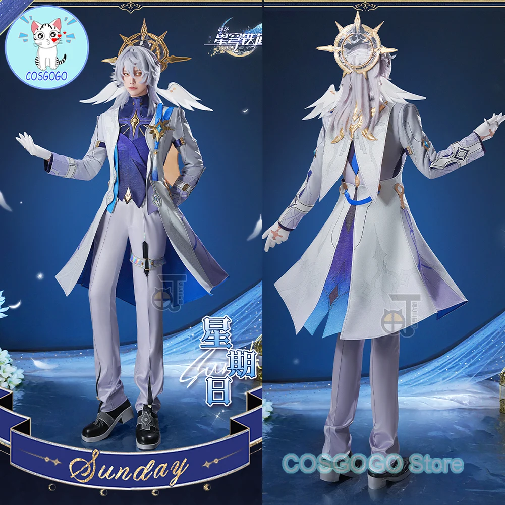 

COSGOGO Honkai: Star Rail Sunday Cosplay Costume Halloween Game Suit Coat Shirt Pants Gloves Handsome Outfits Men Women Wig