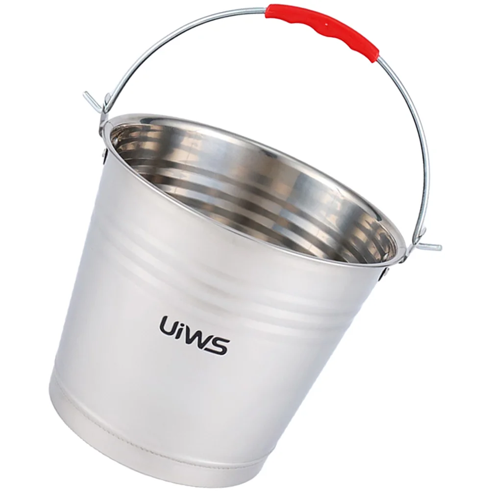 Stainless Steel Bucket Multifunctional with Handle Multipurpose Milk Trash Bin Beverage Thickened Storage Plastic
