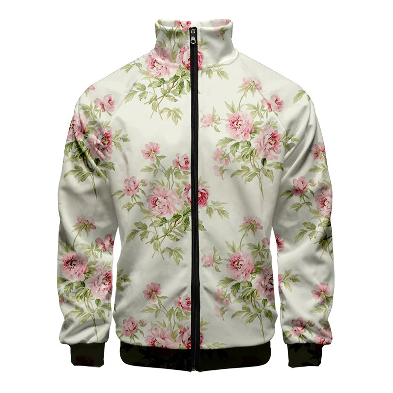 thumbnail image 1 of Chaqueta con estampado de flores antiguas en 3D para hombre, chaqueta de invierno para mujer, chaquetas con gráficos de flores de Harajuku, moda para niños, top vintage genial, 1 of 4