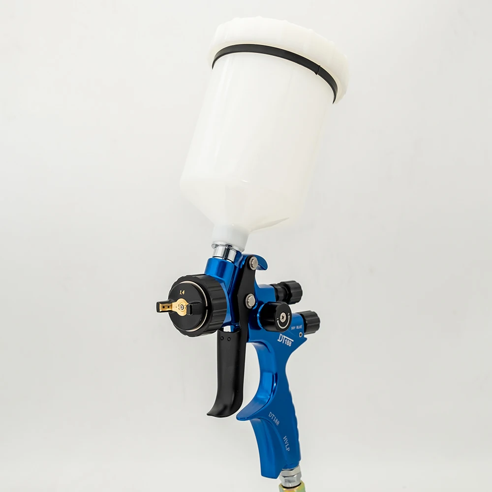 High Quality DT188 Professional HVLP Spay Gun 1.4mm Nozzle Gravity Air Spray Guns Water Based Airbrush For Car Painting